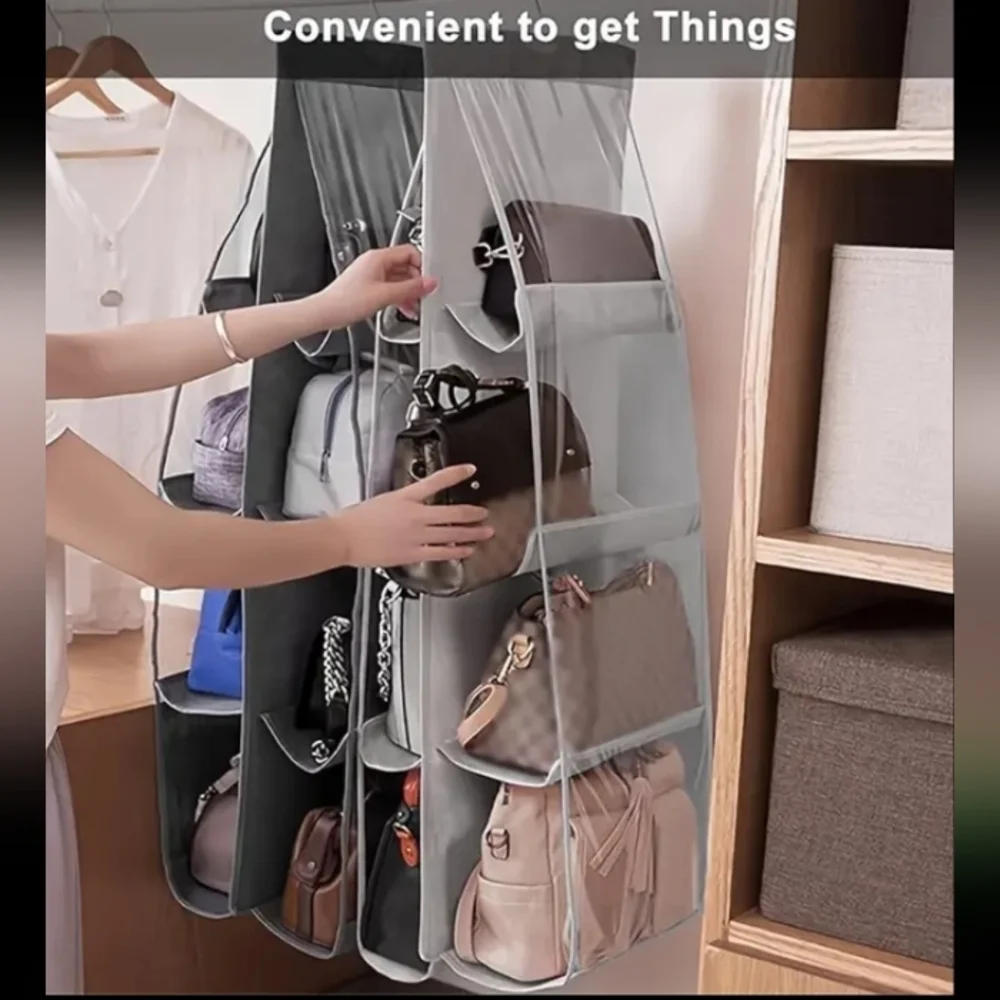 1 piece 8 grid Hanging Handbag Organizer